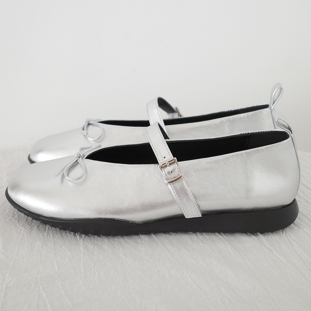 Lace Sneaker Flats ( Silver )